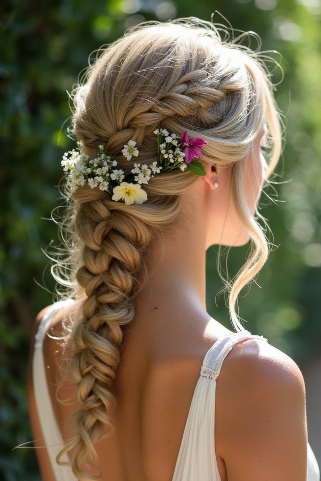 side swept rope braid updo