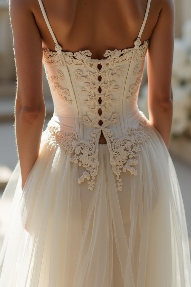 silk corset with high slit