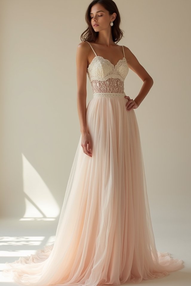 silk two piece wedding ensemble