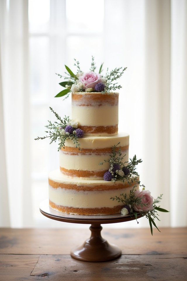 simple rustic three tier cake