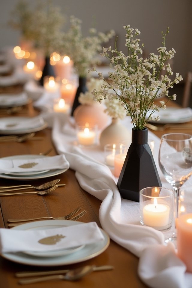 sleek geometric wedding decor