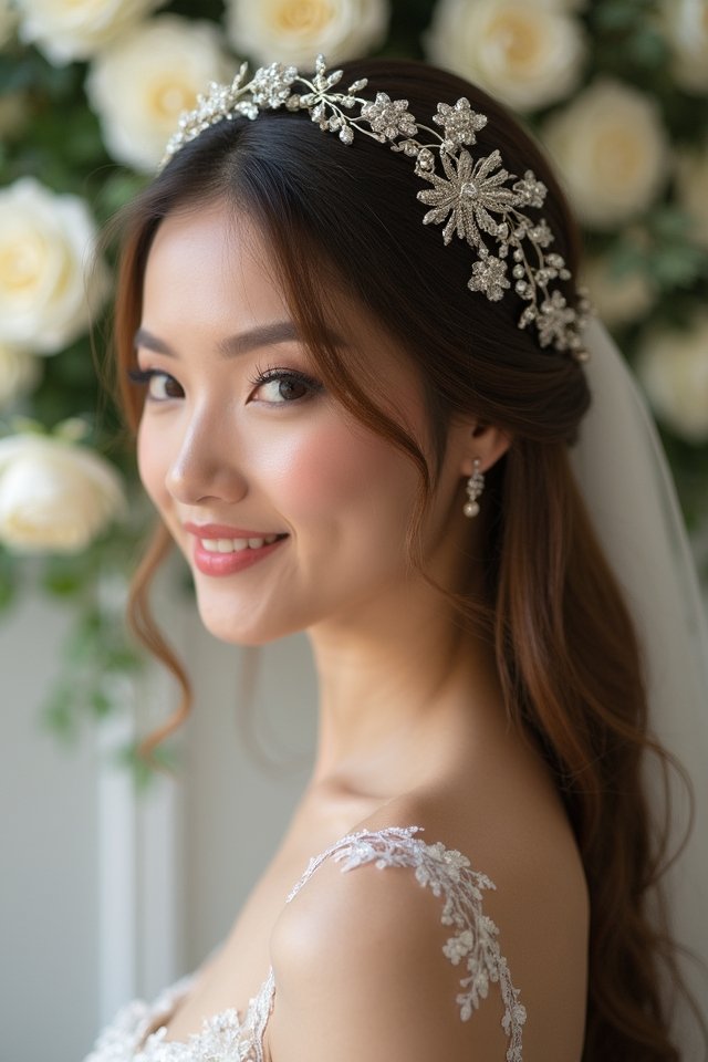 sleek hair with headband