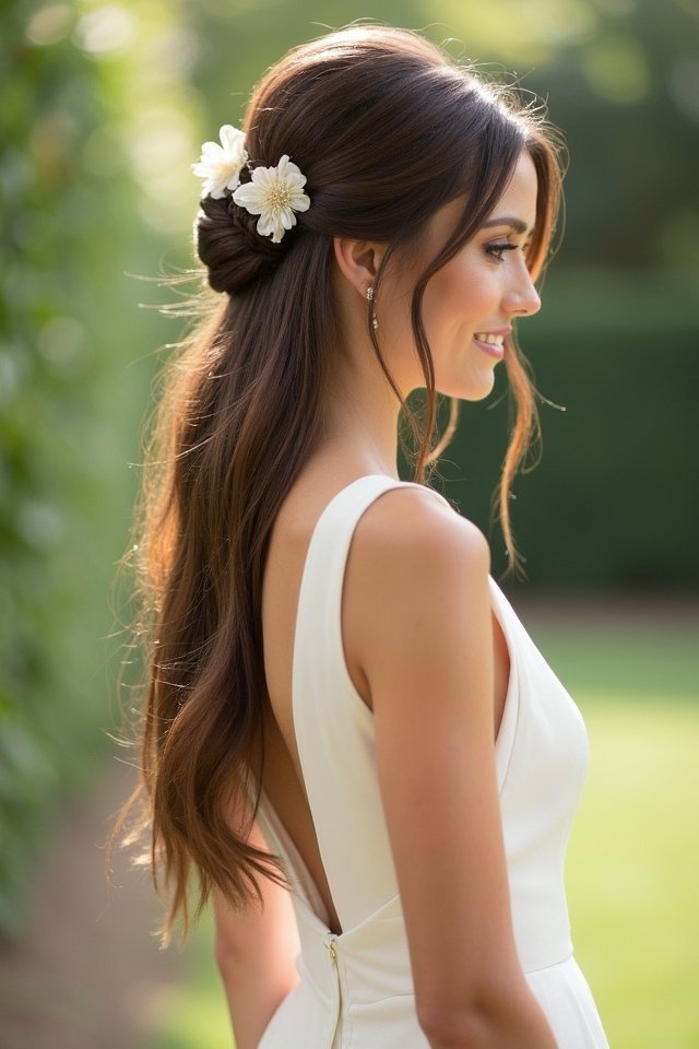 sleek hair with twists