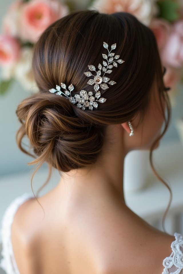 sleek low bun accessories