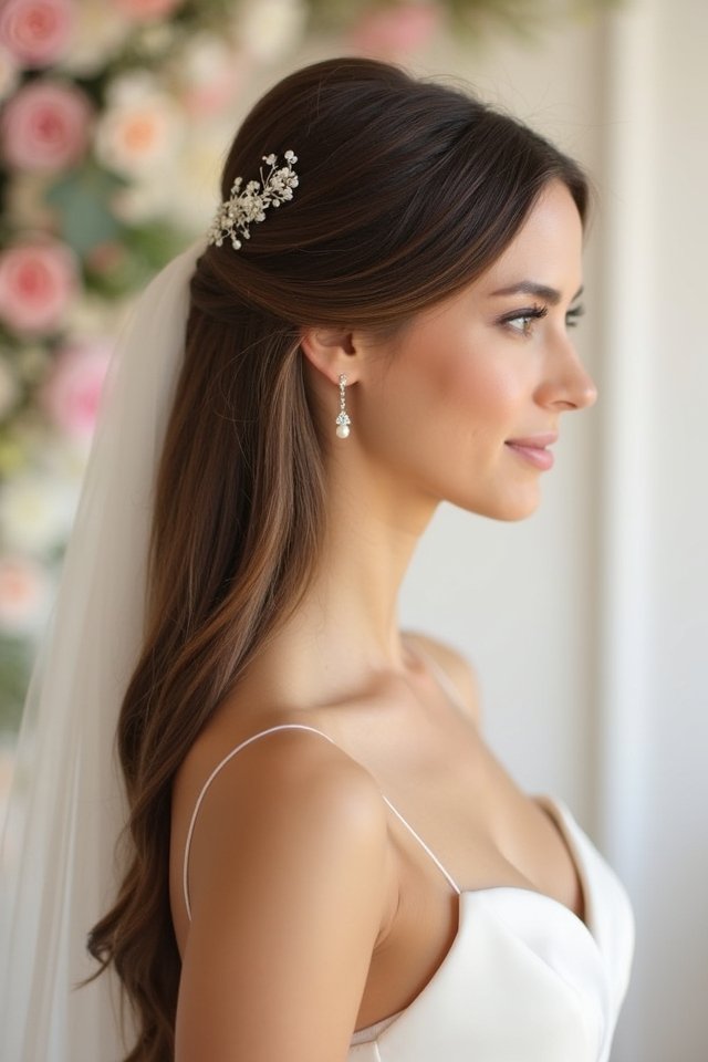 sleek middle part elegance