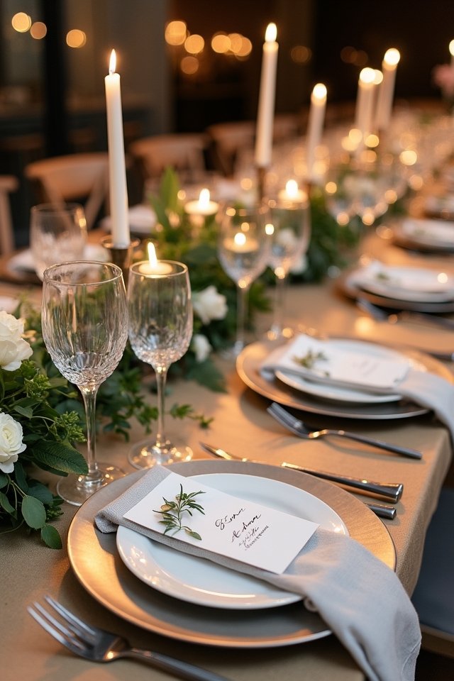sleek minimalist table settings