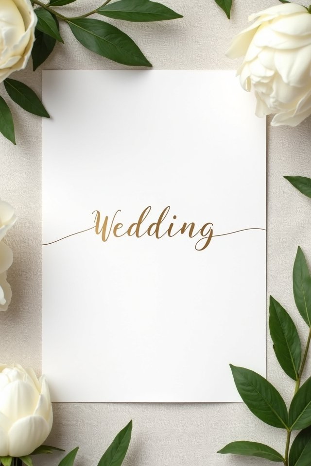 sleek modern calligraphy invitations