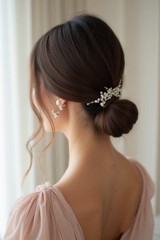 sleek ponytail with accessories