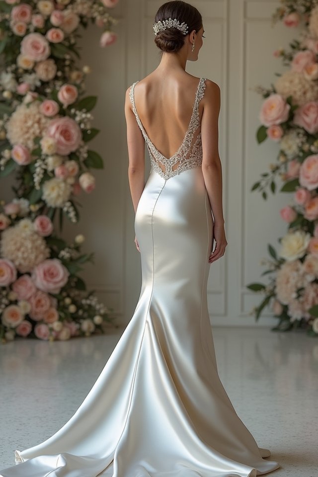 sleek satin column elegance