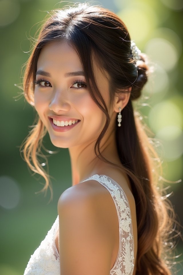 sleek shiny wedding hairstyle