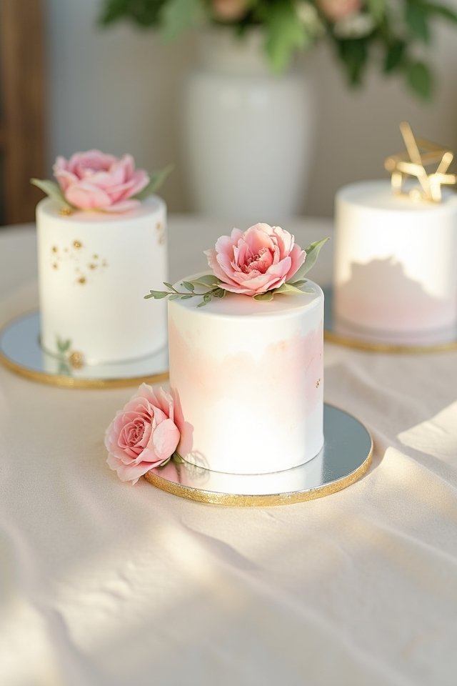 sleek simple wedding cakes