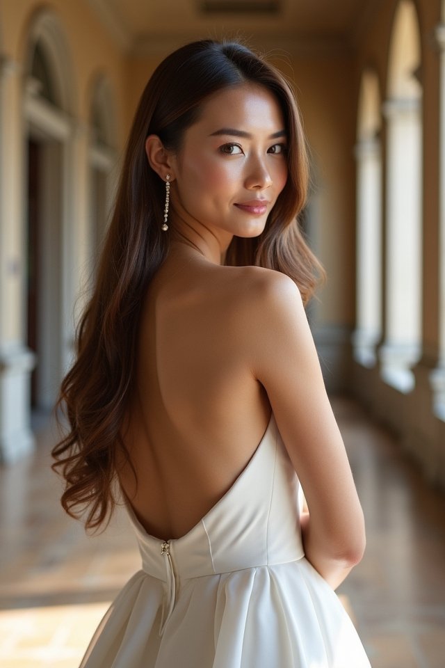 sleek straight bridal hairstyle