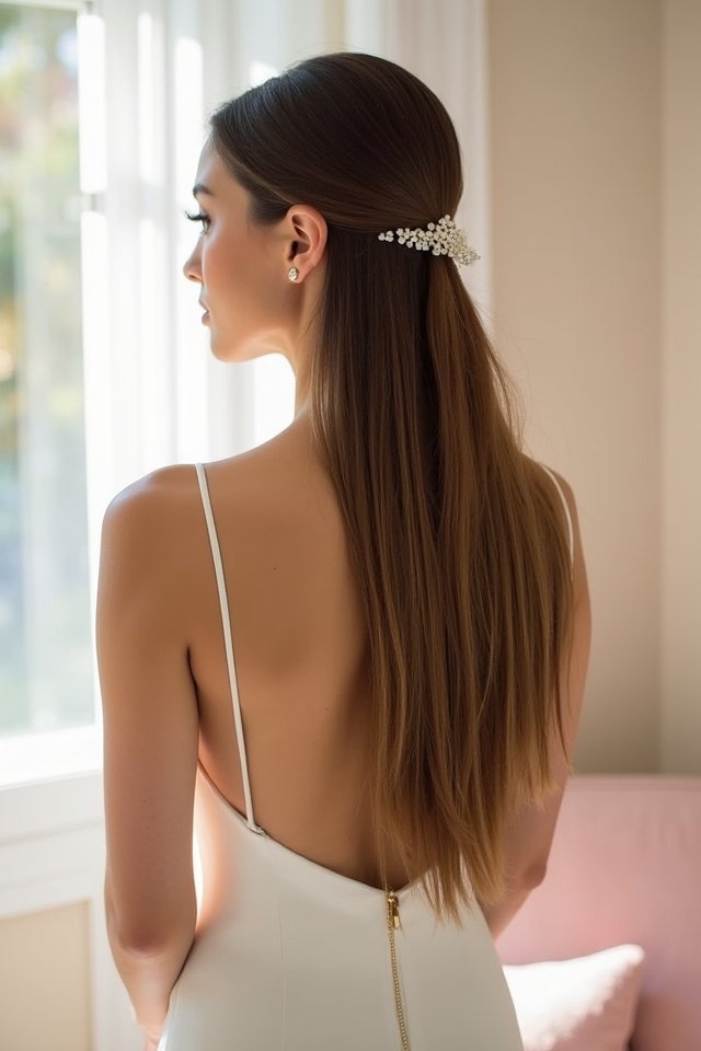 sleek straight hair elegance