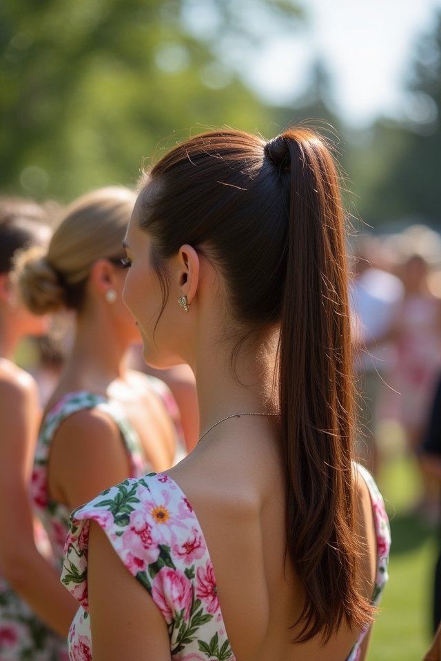 sleek stylish high ponytail