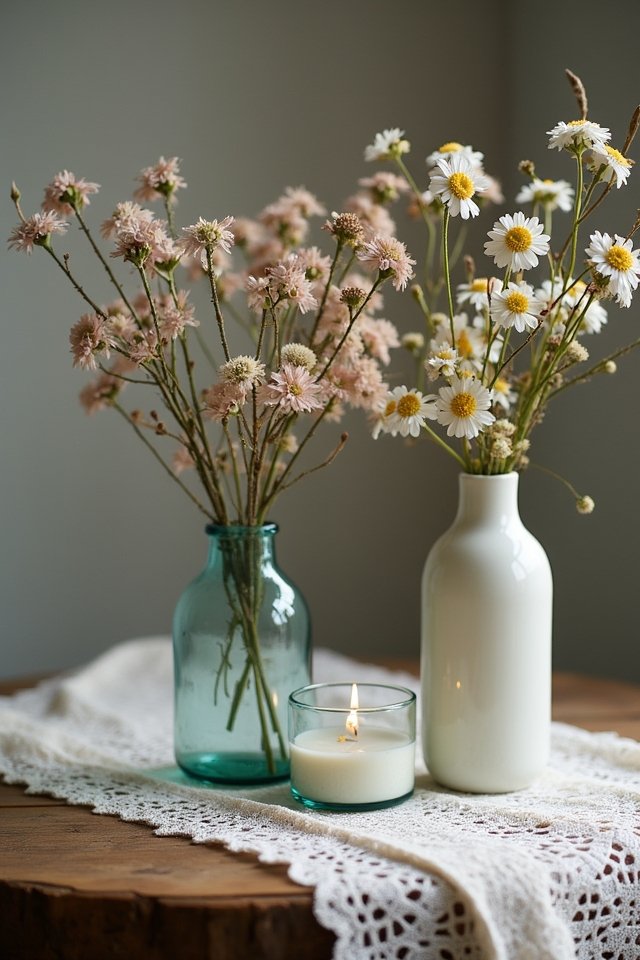 sleek vases rustic elegance
