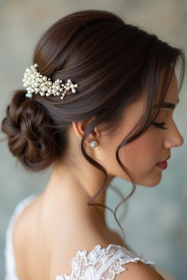 sleek vintage bridal elegance