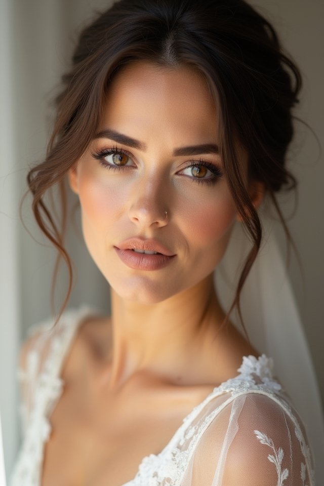 smoky bronze wedding makeup