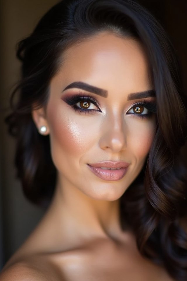 smoky eyes nude lips