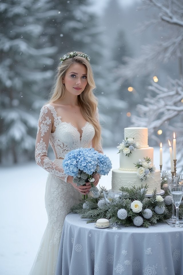 snowy winter wedding accents