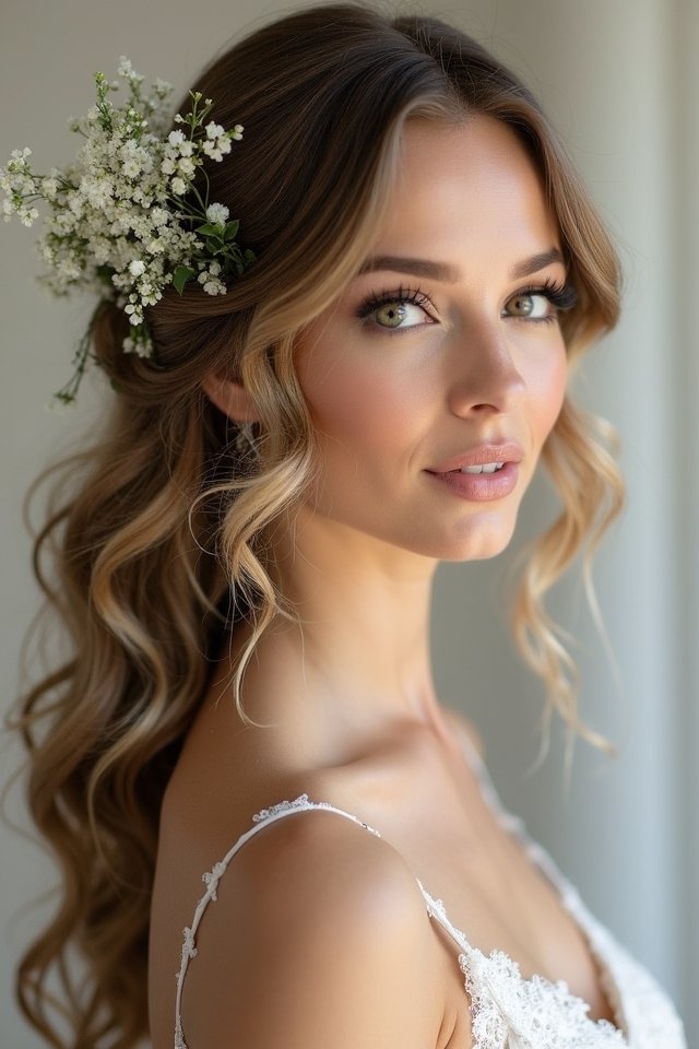 soft curls floral accents