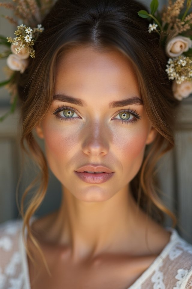 soft earthy wedding makeup