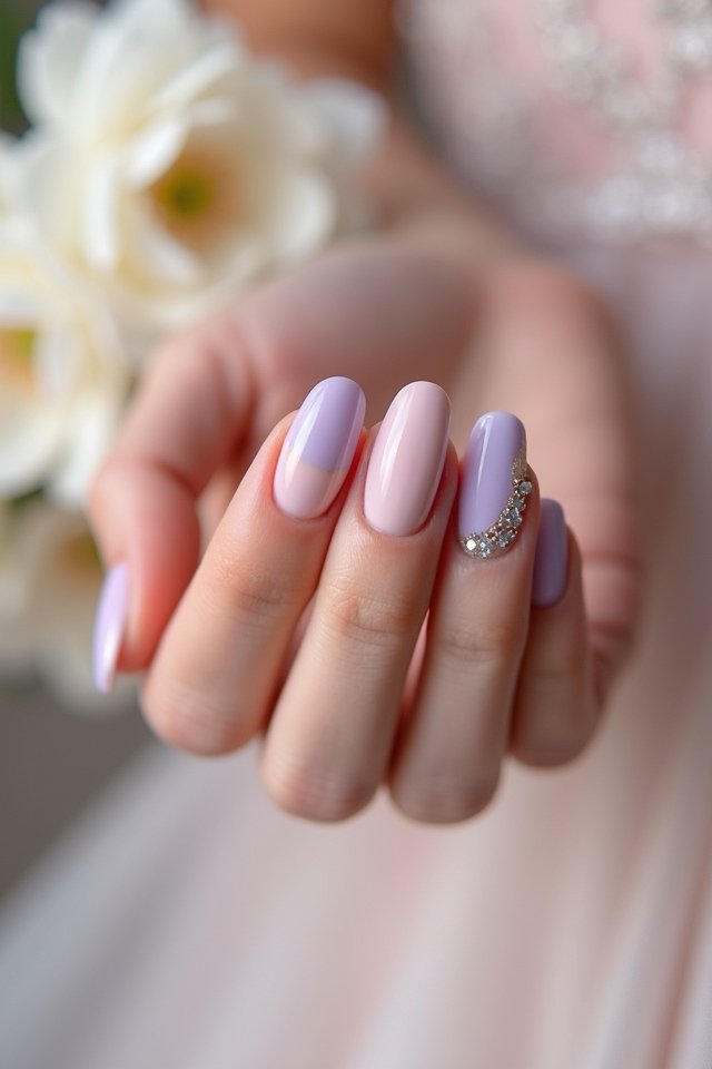 soft pastel engagement nails