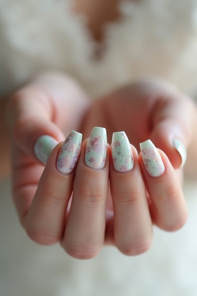 soft pastel engagement nails