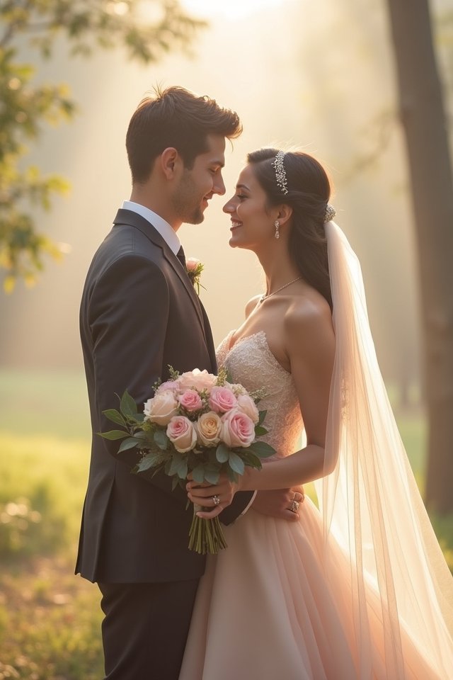 soft pastel wedding portraits