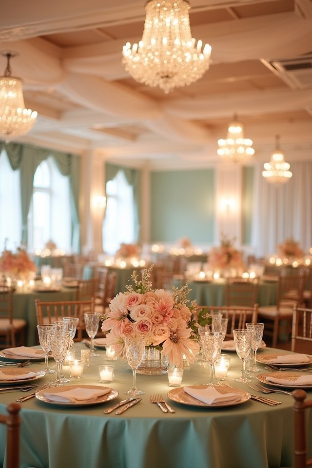 soft peach and mint elegance