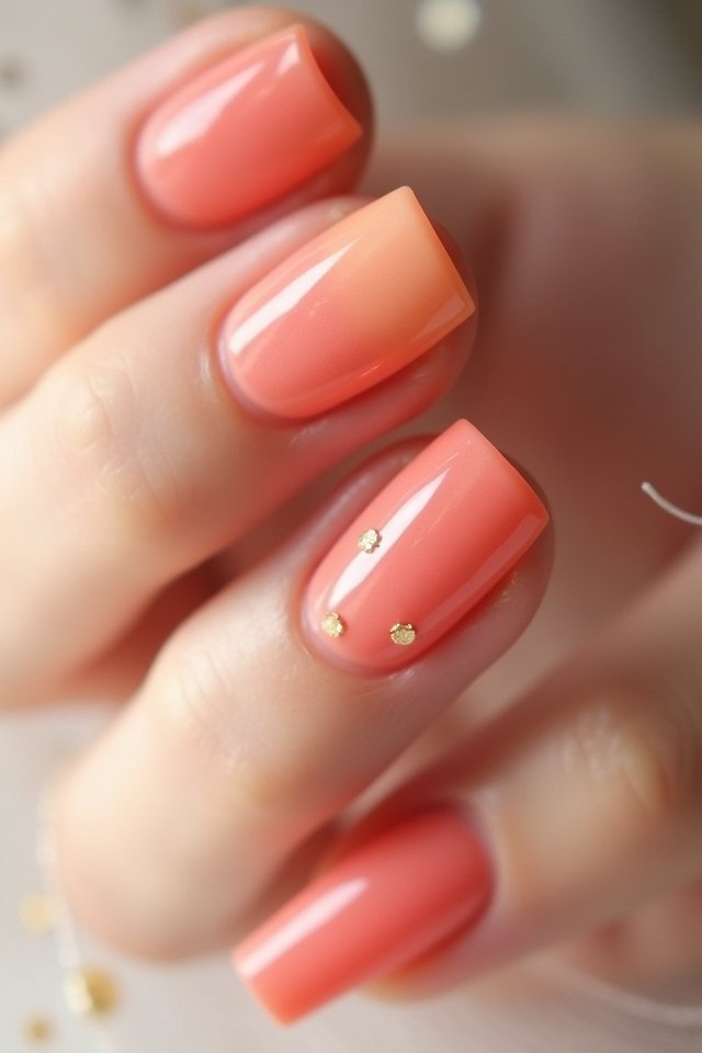 soft peach coral ombre