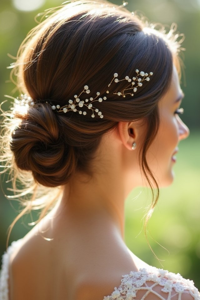 sophisticated bridal loose bun