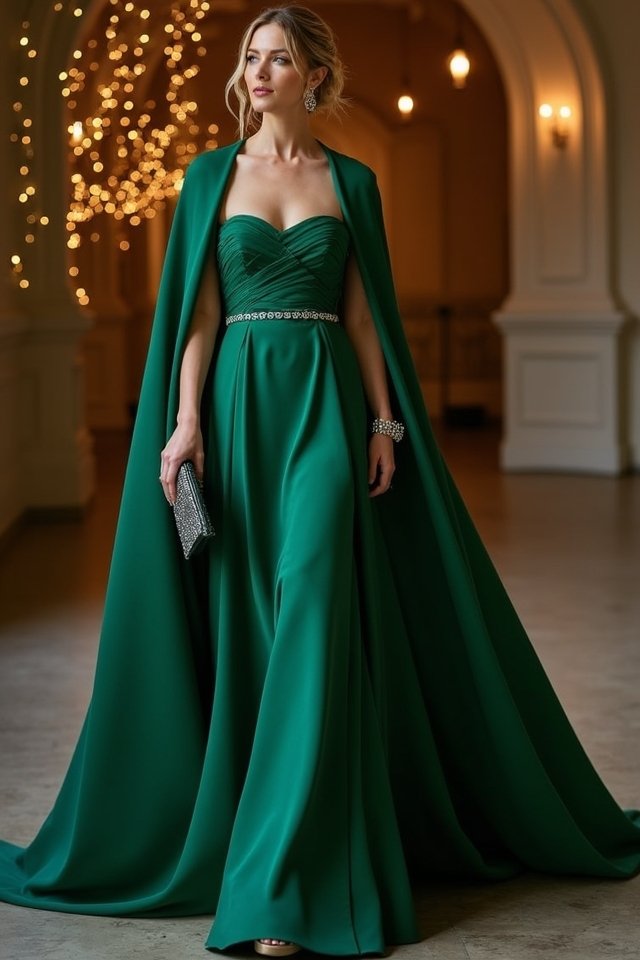 sophisticated cape dress style