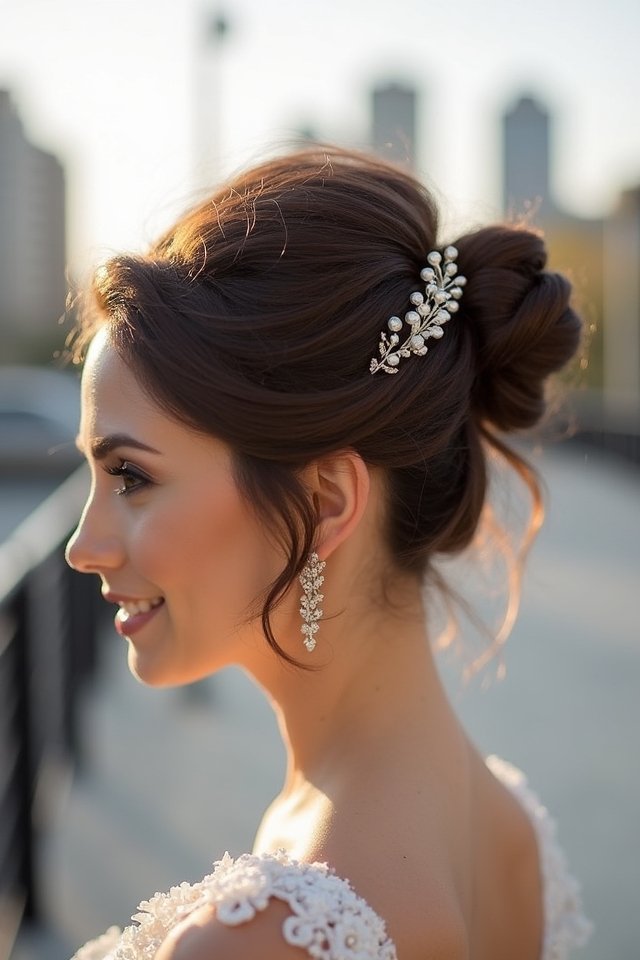 sophisticated city wedding updos