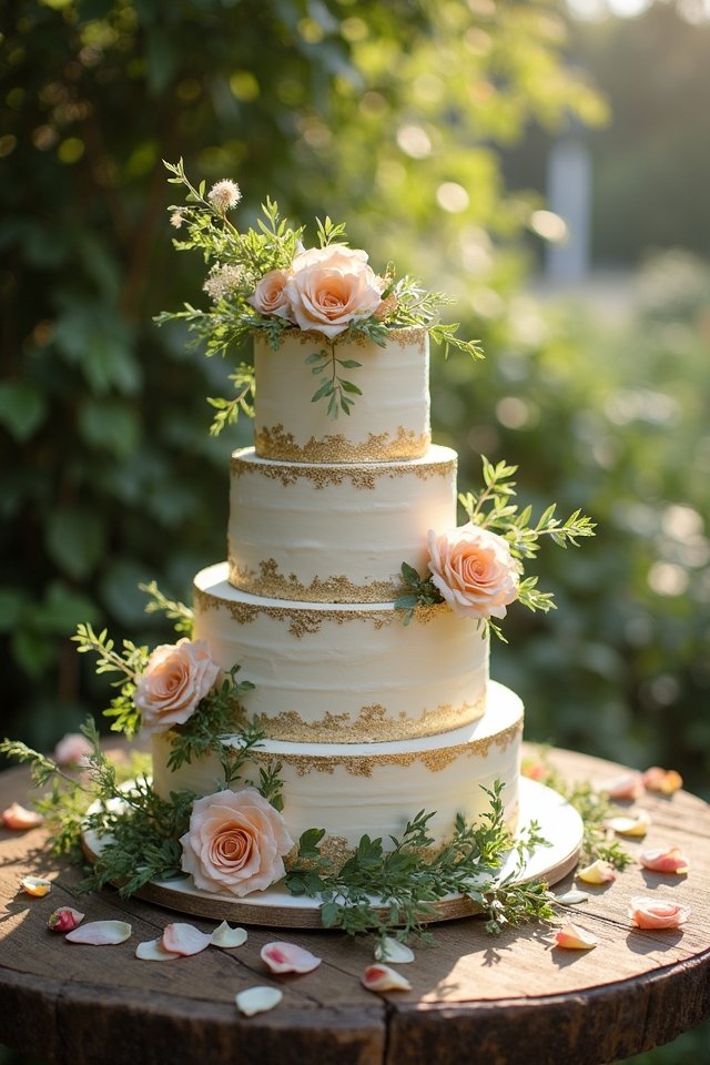 sophisticated gold leaf cake