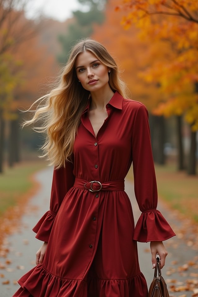 sophisticated layered shirt dress