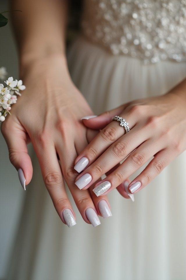 sophisticated light grey nails