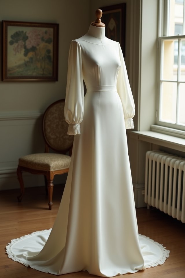 sophisticated minimalist crepe gowns