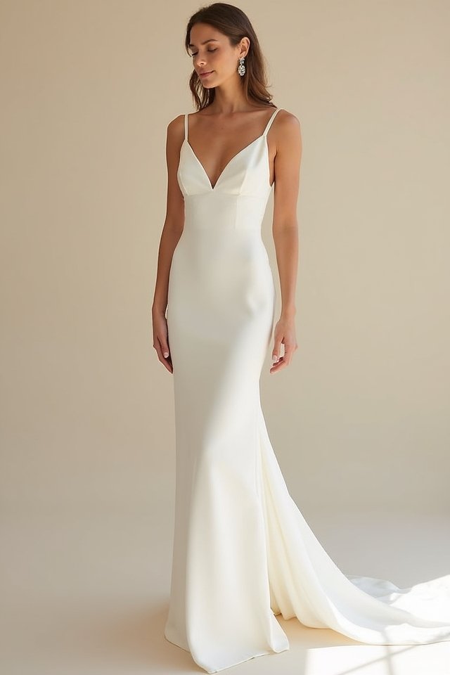 sophisticated minimalist sheath gown