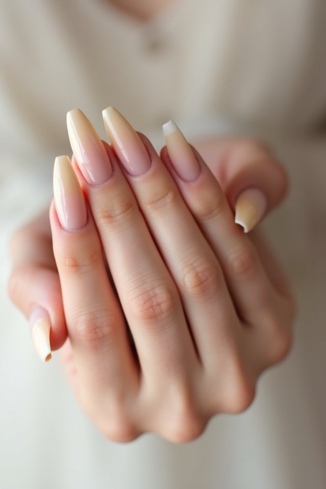 sophisticated nude ombr nails