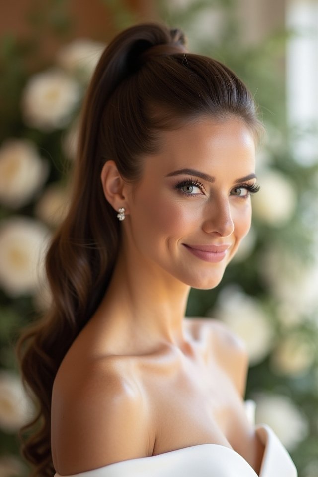 sophisticated sleek high ponytail