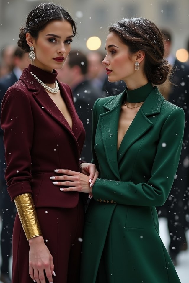 sophisticated winter wedding attire