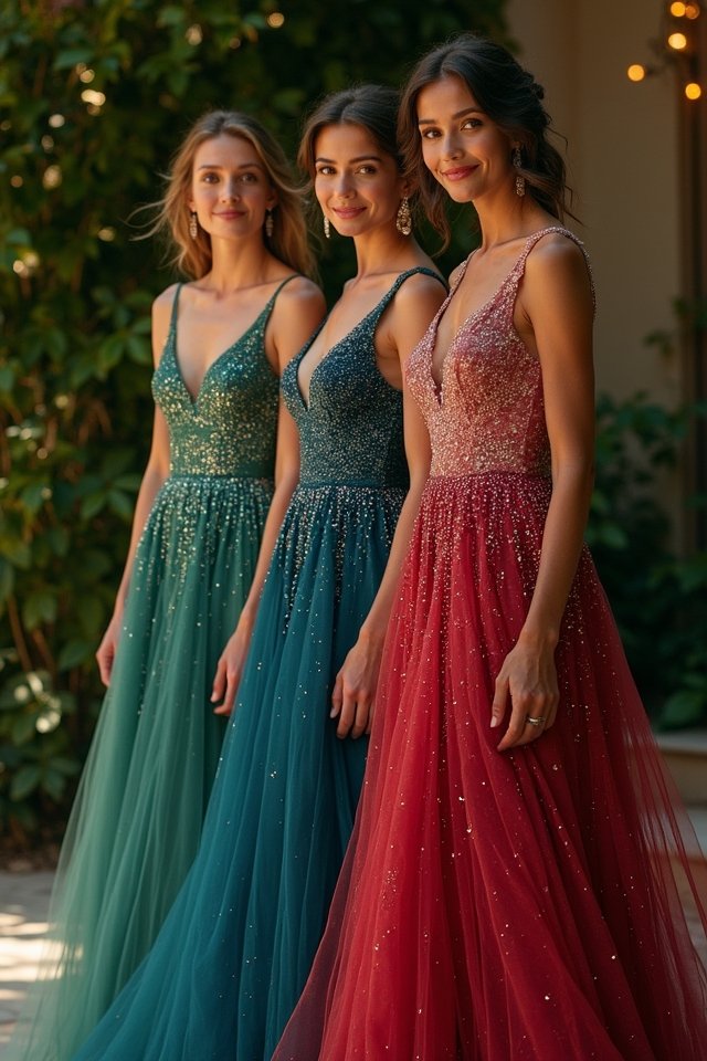 sparkling a line wedding gown