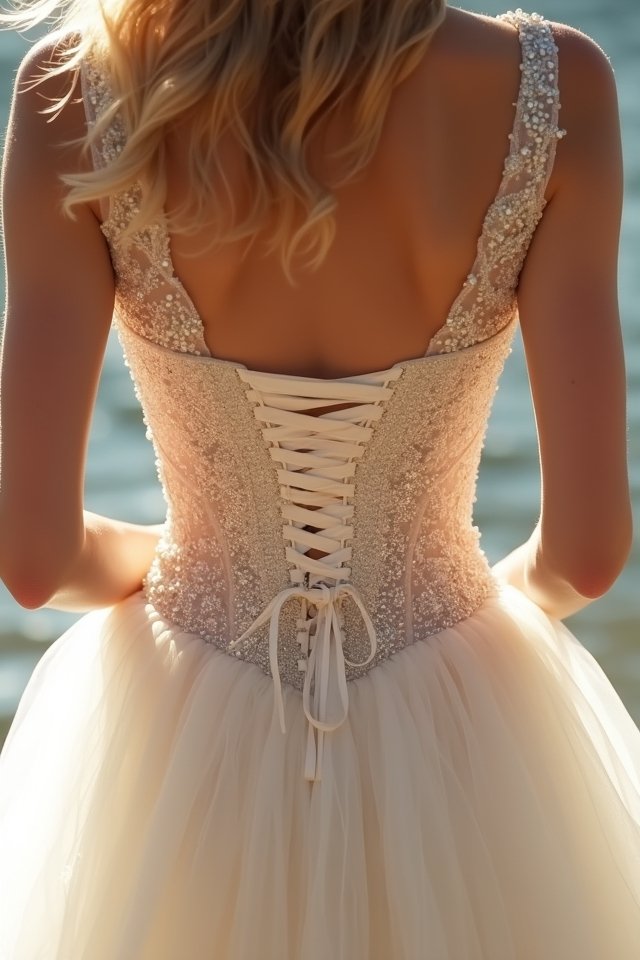 sparkling beaded corset gown