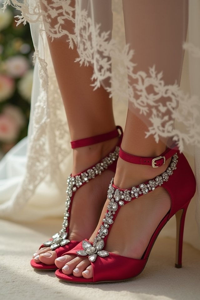 sparkling bridal ankle sandals