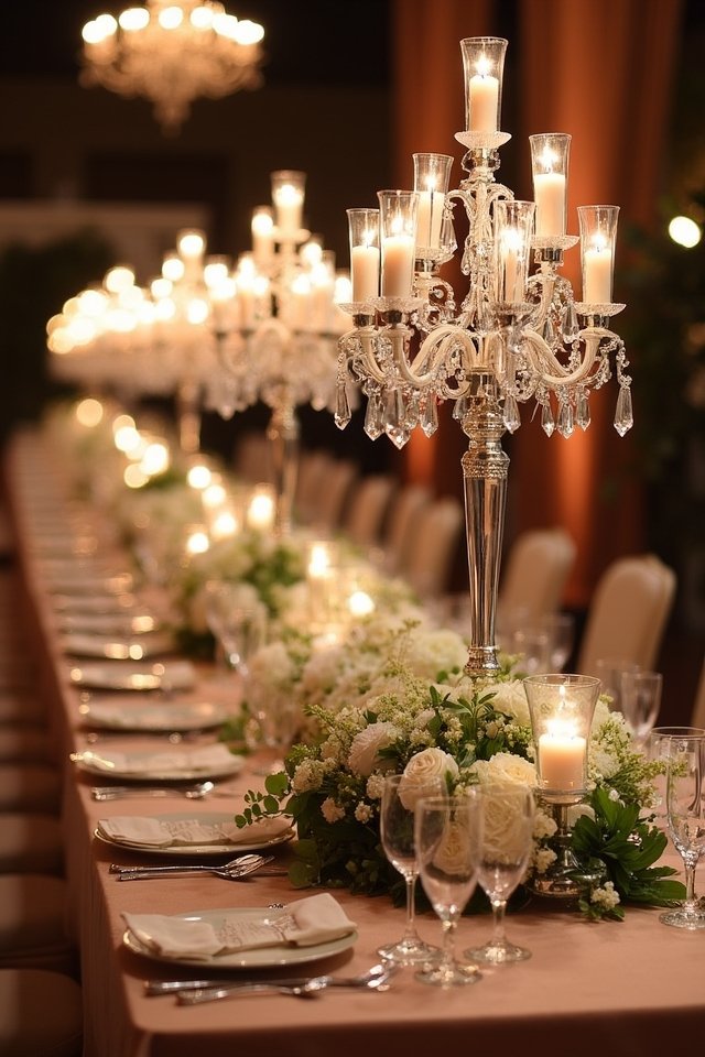 sparkling candelabras enhance elegance