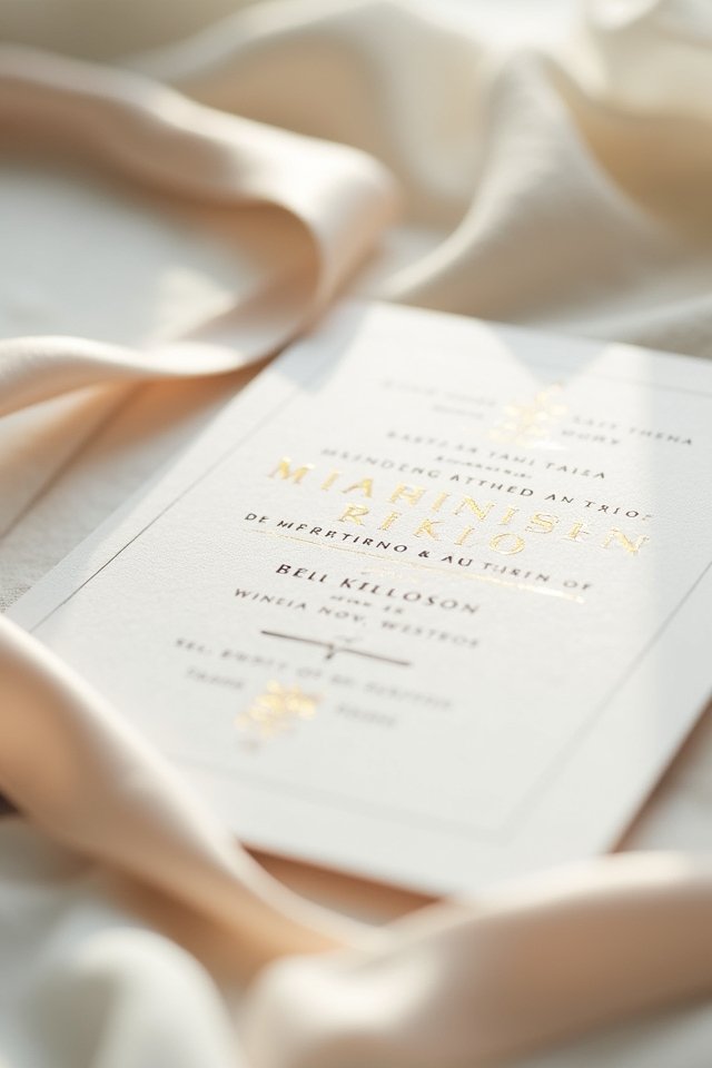 sparkling foil wedding invitations