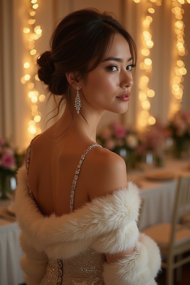sparkling metallic dress ensemble