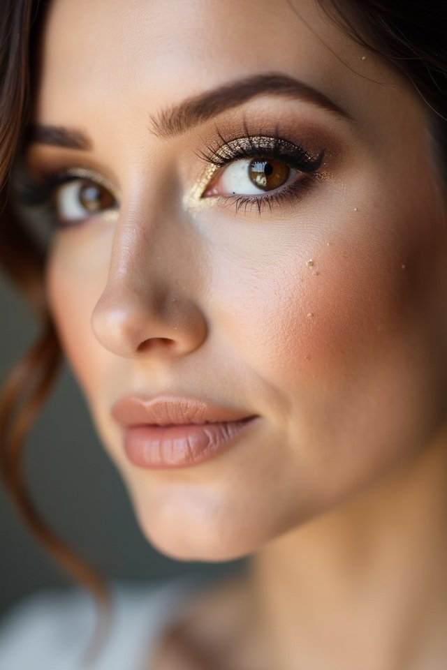 sparkling neutral wedding look