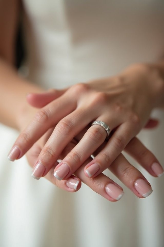 sparkling ombre nude nails