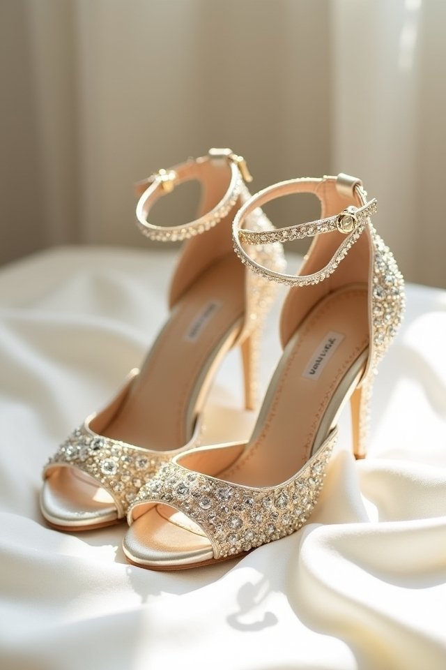 sparkling rhinestone embellished heels